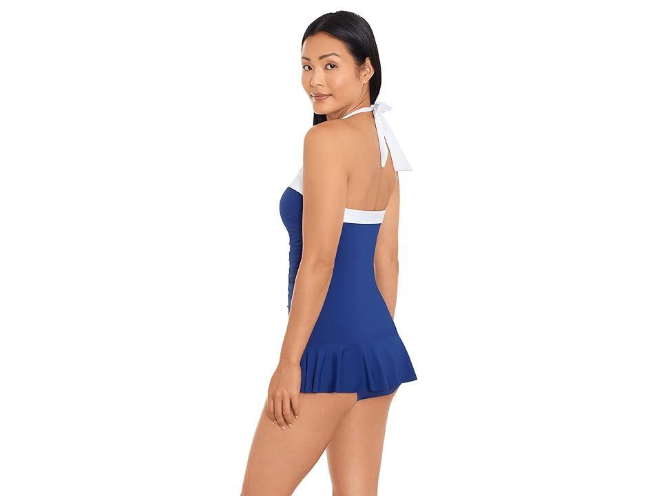 Lauren Ralph Lauren Bel Air Skirted Bandeau One-Piece (Sapphire) Women's Swimsuits One Piece Product Image