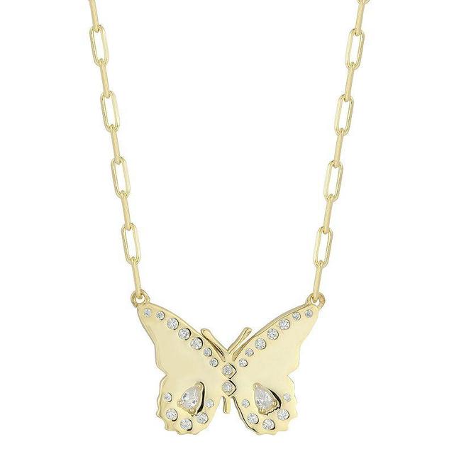 Sunkissed Sterling Sterling Silver Cubic Zirconia Butterfly Necklace, Womens Gold Tone Product Image