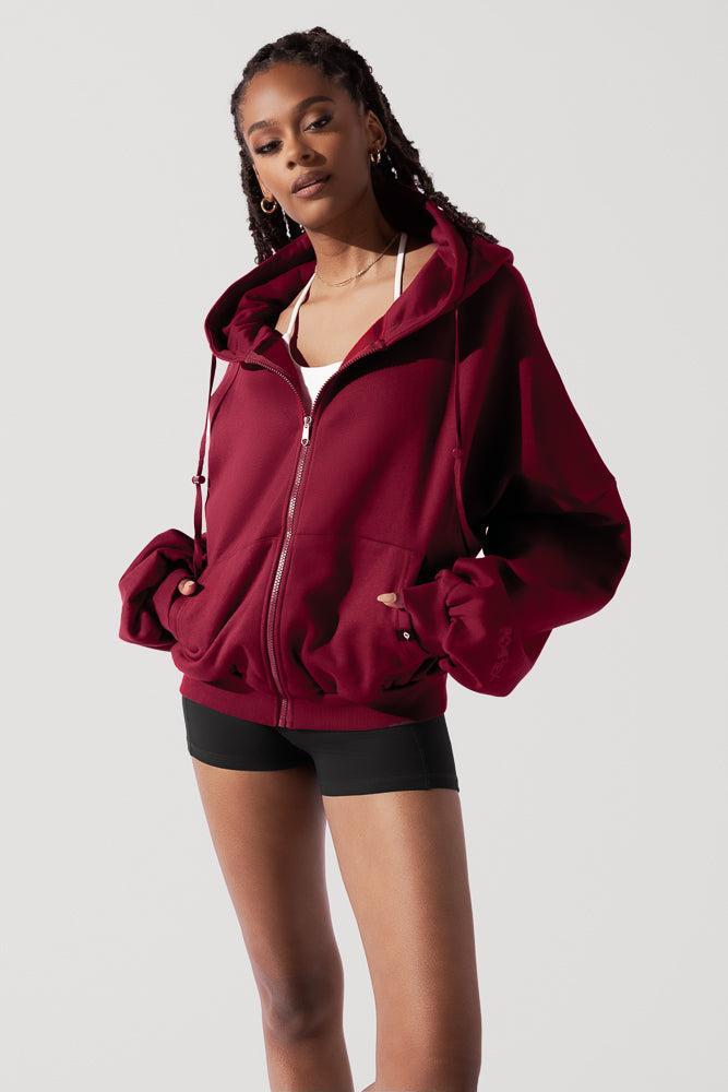 POPFLEX® Zip Cloud Hoodie - Crimson Product Image