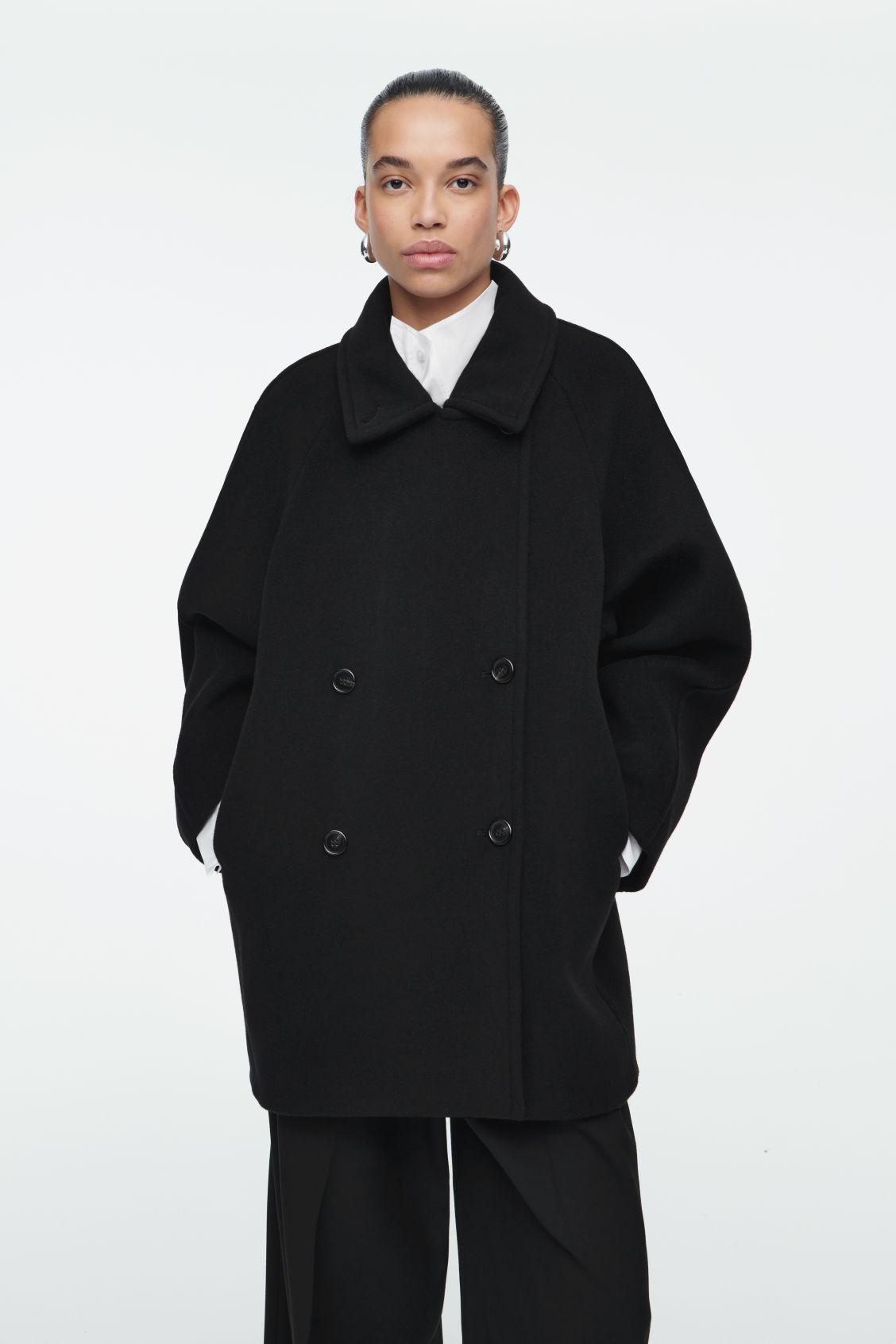 OVERSIZED DOUBLE-BREASTED WOOL PEA COAT Product Image