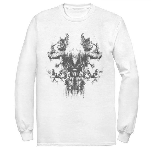 Mens Marvel Avengers Endgame Smoke Skull Long Sleeve Tee White Product Image