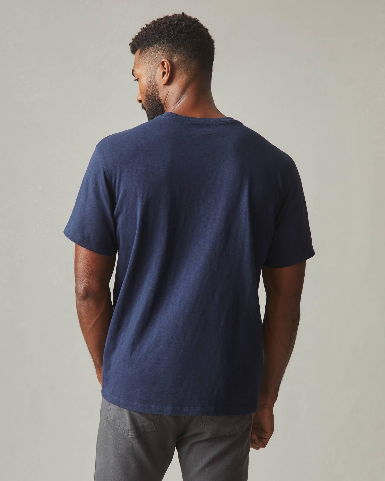 Premium Slub V-Neck Tee - Navy Male Product Image