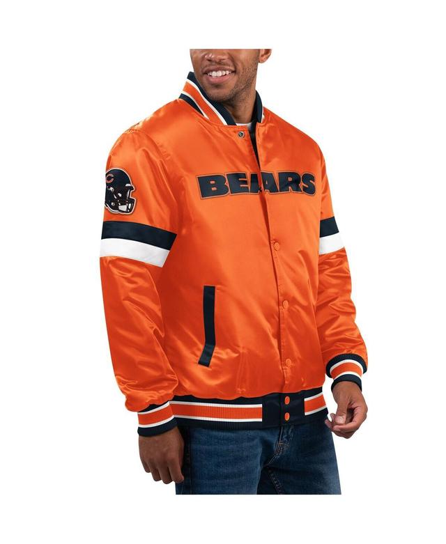 Mens Starter Orange Chicago Bears Home Game Satin Full-Snap Varsity Jacket Product Image