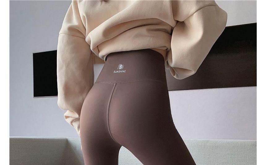 High Waist Plain Yoga Pants Product Image