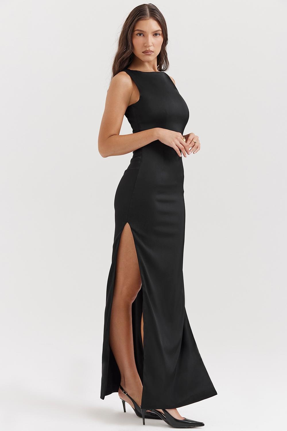 Filomena Black Maxi Dress Product Image