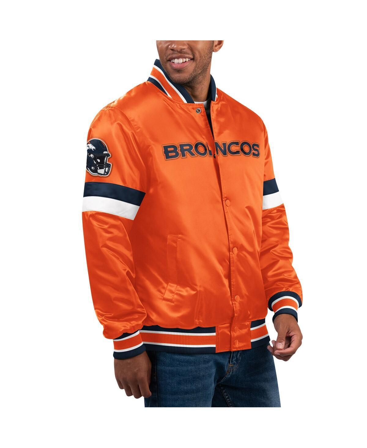 Mens Starter Denver Broncos Home Game Satin Full-Snap Varsity Jacket Product Image