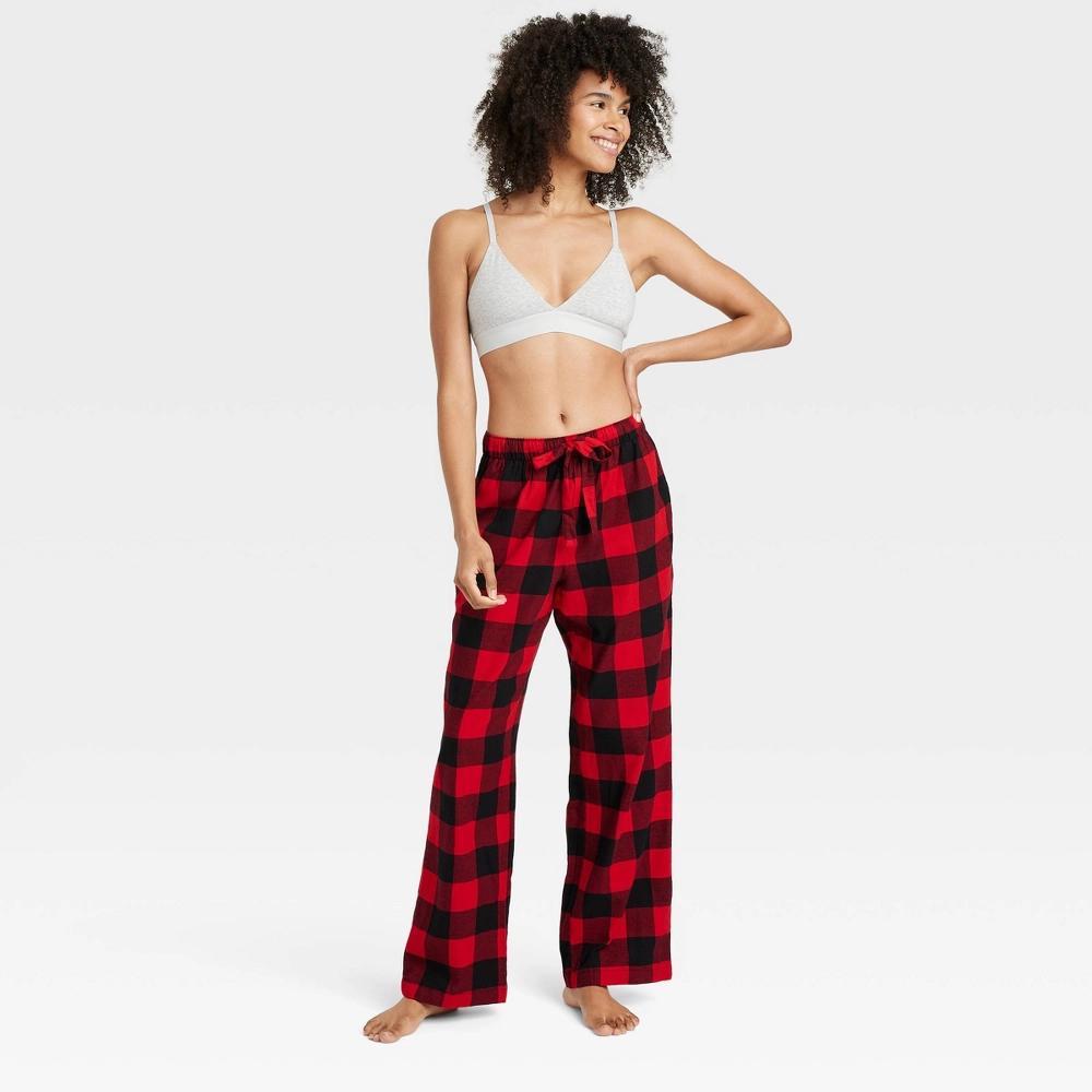 Women's Buffalo Check Flannel Pajama Pants - Auden™ Red S Product Image