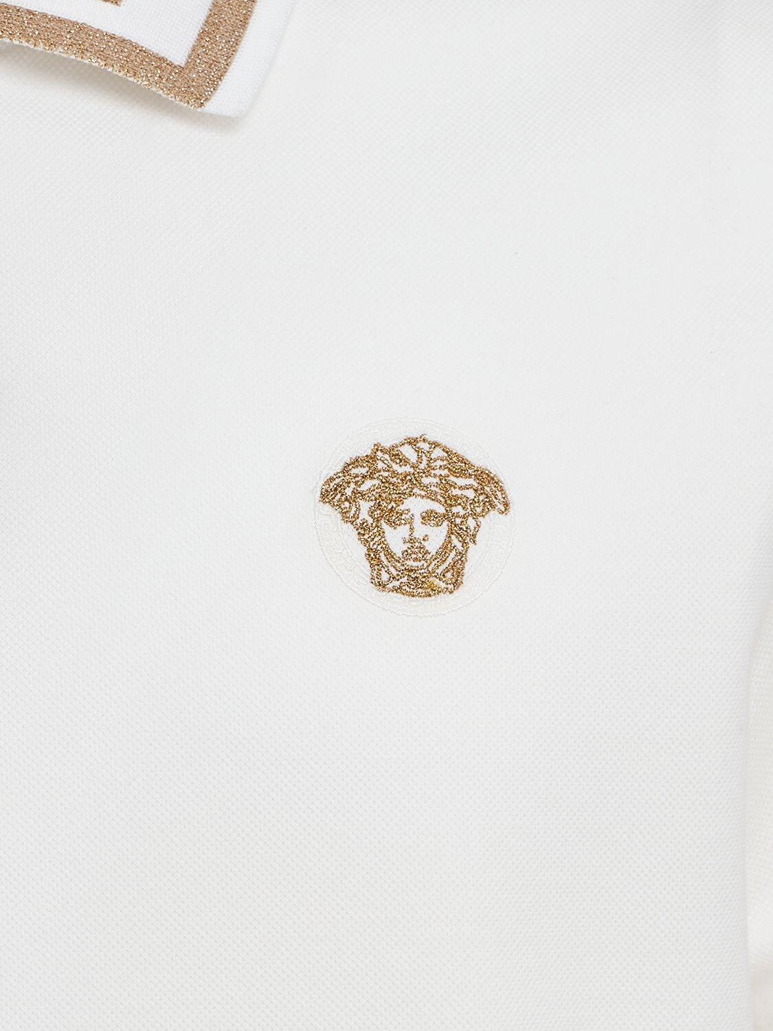 White Greca Organic Cotton Polo Shirt Product Image