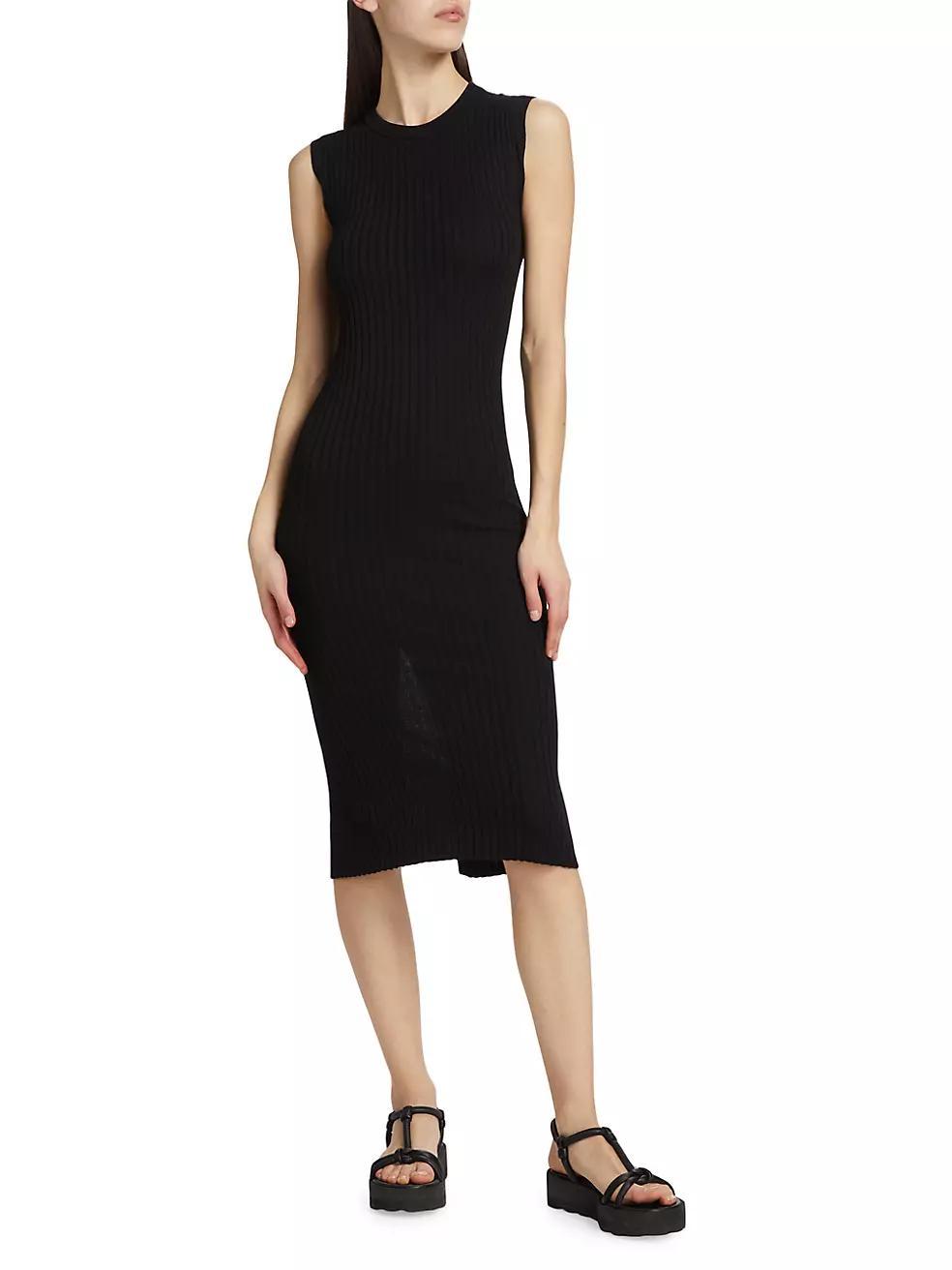 Sleeveless Rib-Knit Midi-Dress Product Image