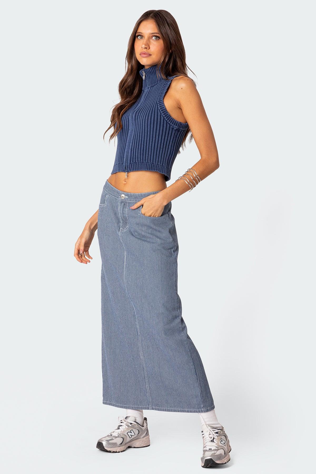 Railroad Denim Maxi Skirt Product Image