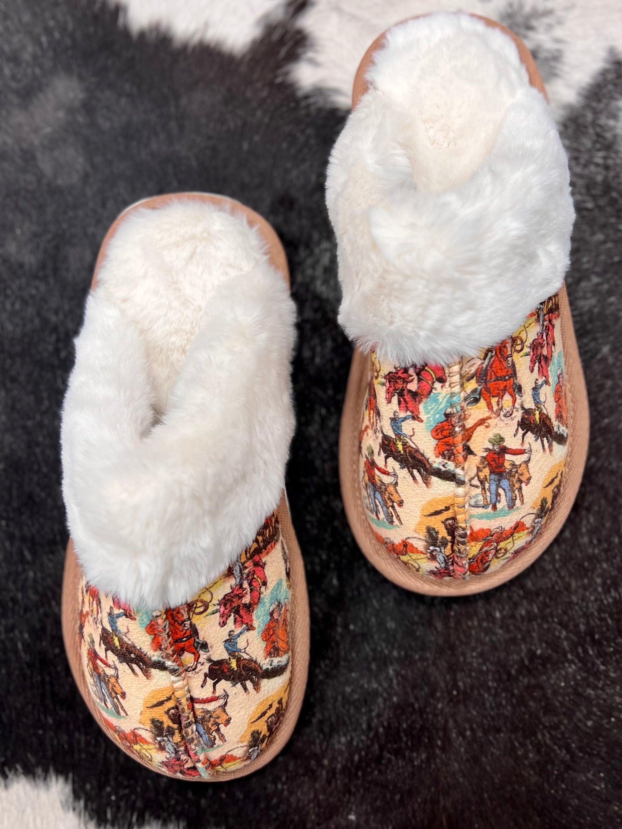 Cowboy Collage Slippers Product Image