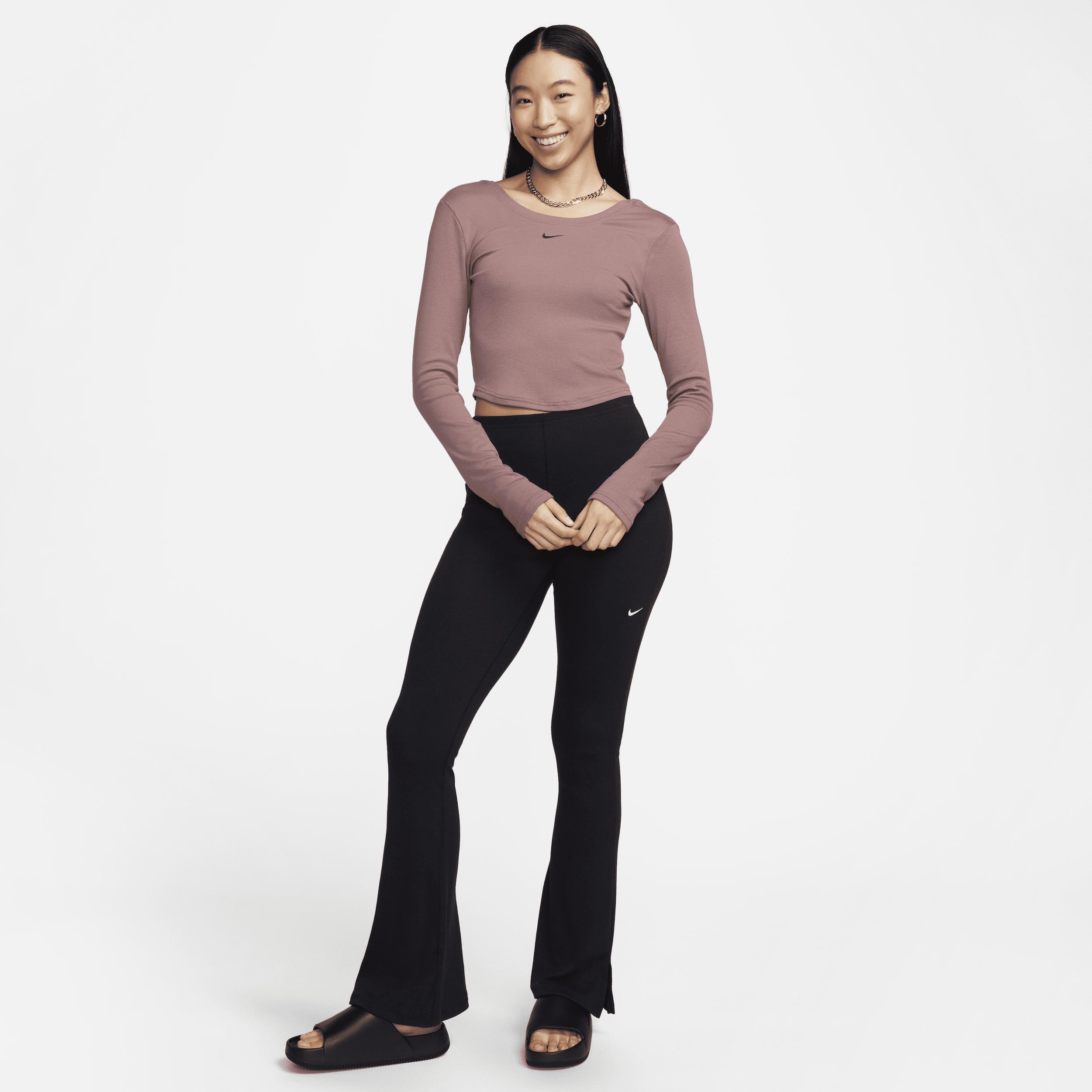 Women's Nike Sportswear Chill Knit Tight Scoop-Back Long-Sleeve Mini-Rib Top Product Image