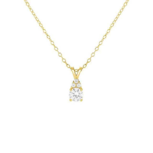 PRIMROSE 18k Gold Over Silver Cubic Zirconia Cluster Pendant Necklace, Womens Yellow Gold Tone Clear Product Image