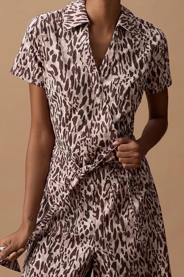 The Colette Wrap Jumpsuit by Maeve: Printed Linen Edition Product Image