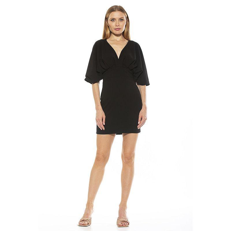 Womens ALEXIA ADMOR Deep V-Draped Mini Dress Product Image