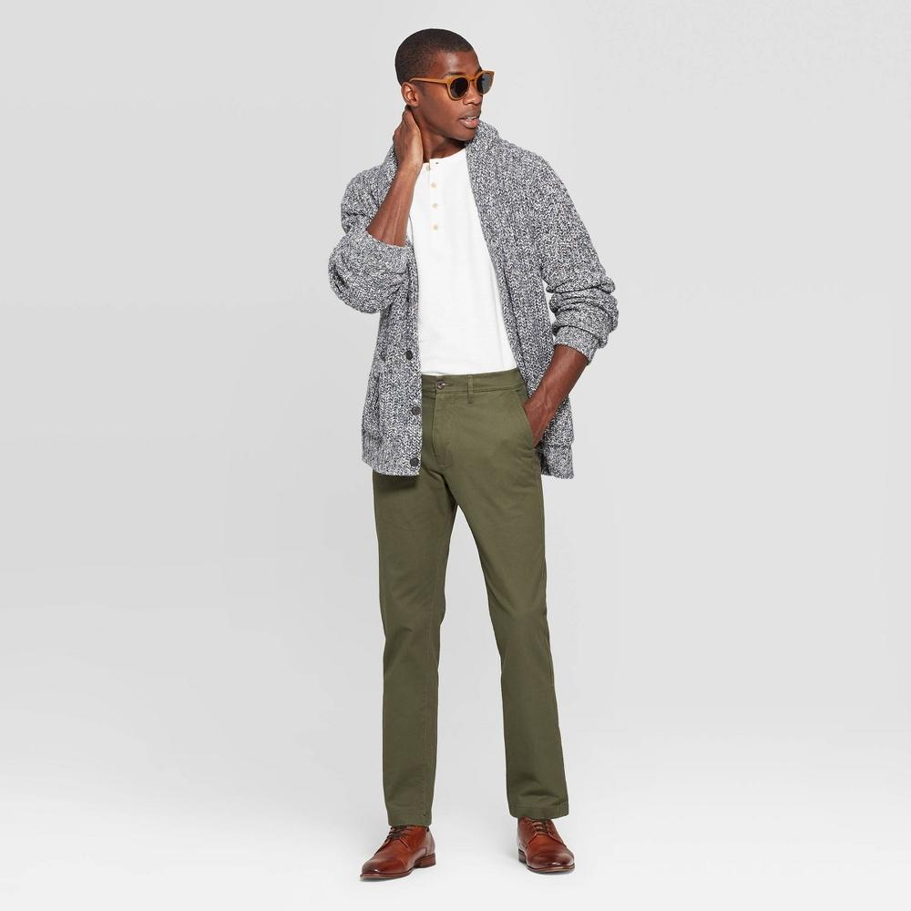 Mens Every Wear Athletic Fit Chino Pants - Goodfellow & Co Paris Green 34x30 Product Image