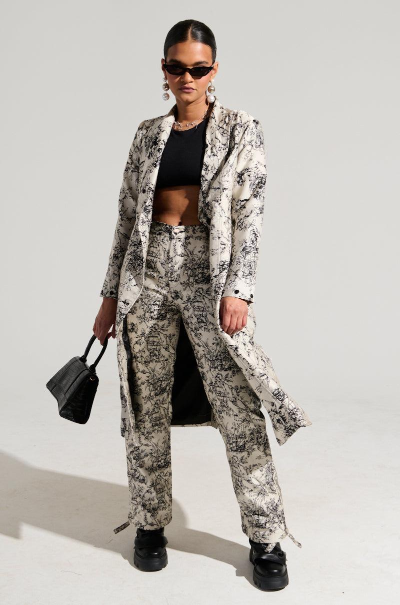 TALULAH REMOVABLE FUR TRIM TRENCH IN IVORY MULTI Product Image