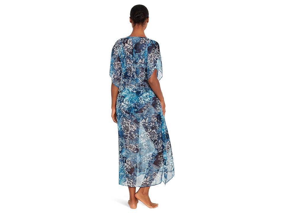 Lauren Ralph Lauren Indigo Patchwork Midi Caftan Cover Up (Multicolor) Women's Swimwear Product Image