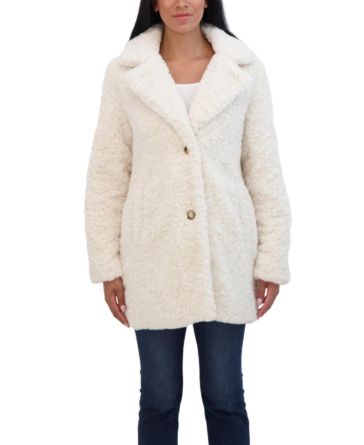 Womens Sebby Collection Crushed Faux Fur Walking Coat Product Image