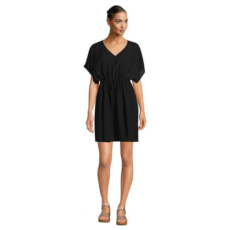 Womens Lands End Gathered Waist Kaftan Swim Cover-Up Dress Product Image