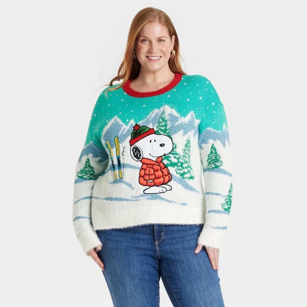 Womens Snoopy Christmas Festive Graphic Sweater Product Image