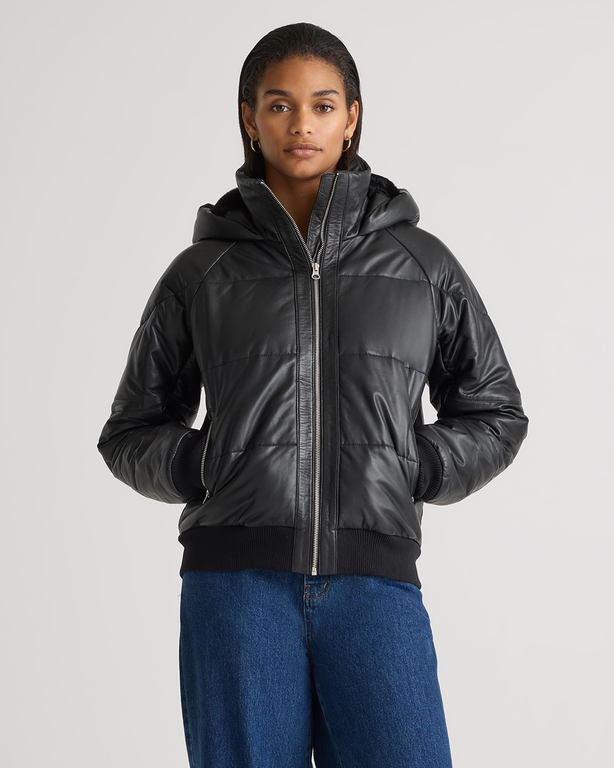 100% Leather Puffer Jacket product image