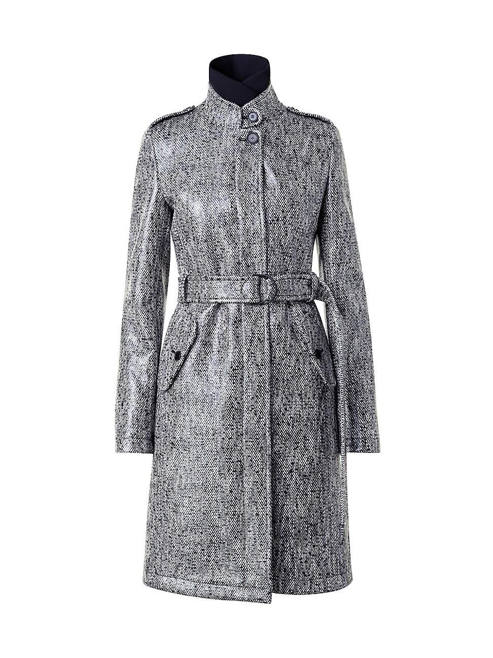 Womens Lacquered Tweed Coat Product Image