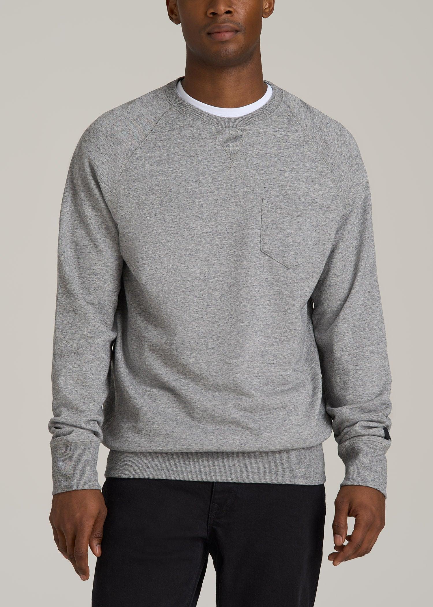 Wearever 2.0 French Terry Crewneck Sweatshirt for Tall Men in Heathered Grey Product Image