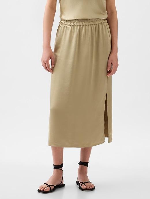 Satin Midi Skirt Product Image