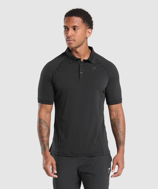 Gymshark Performance Polo Shirt - Black Male Product Image