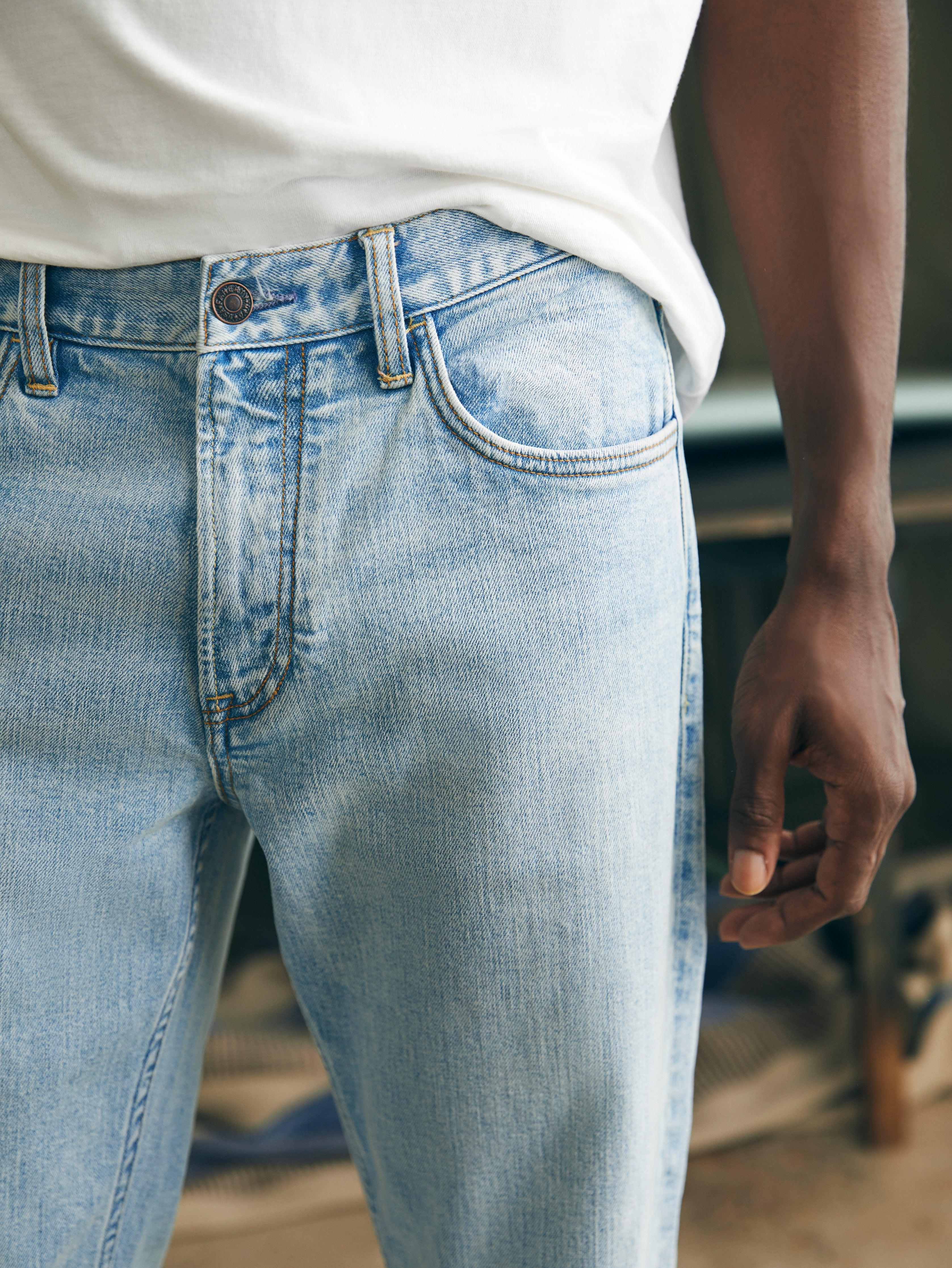 Organic Cotton Slim Straight Denim (34" Inseam) - Somerset Blue Male Product Image