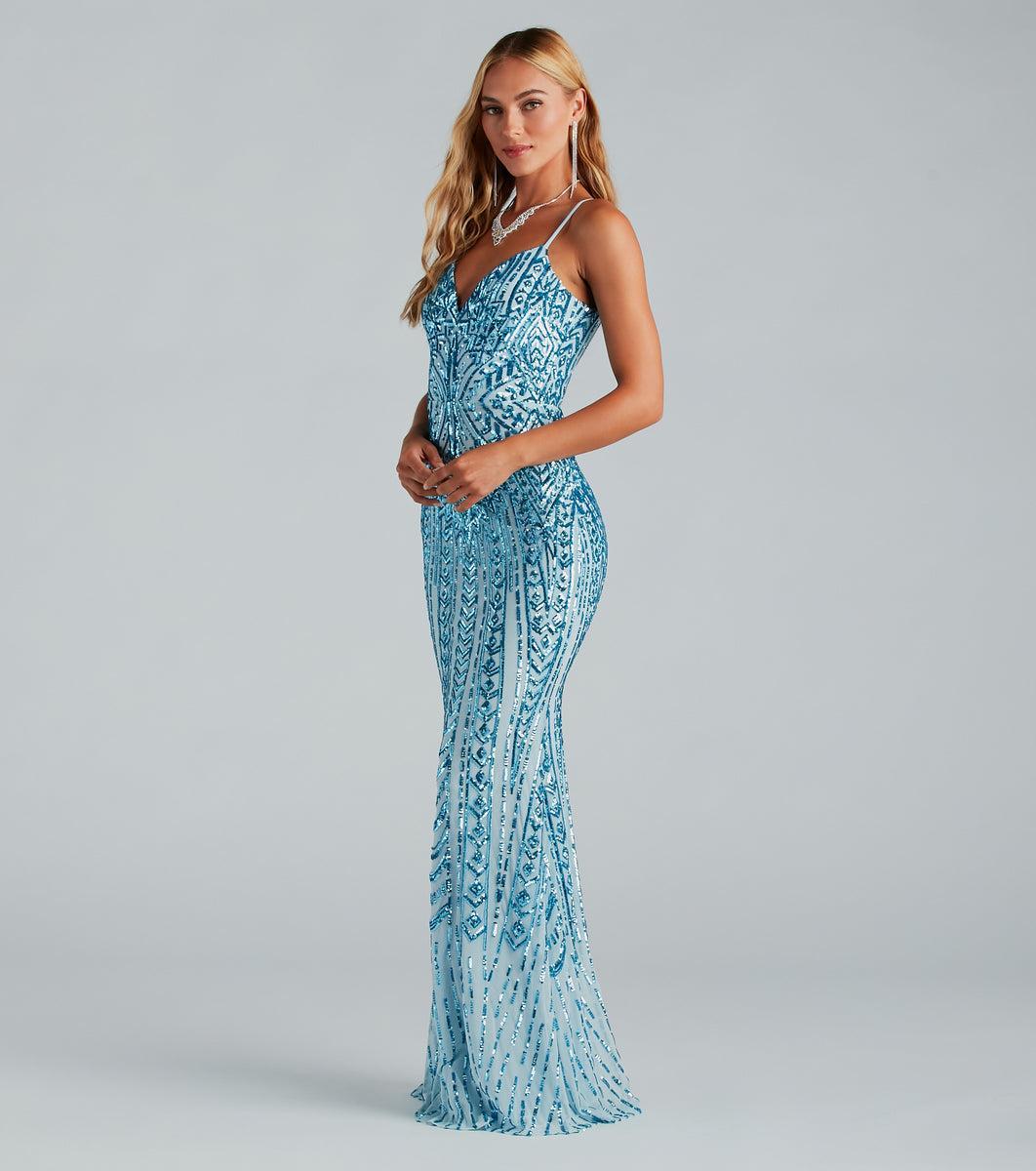 Lyndia Formal Boho Sequin Mermaid Dress Product Image