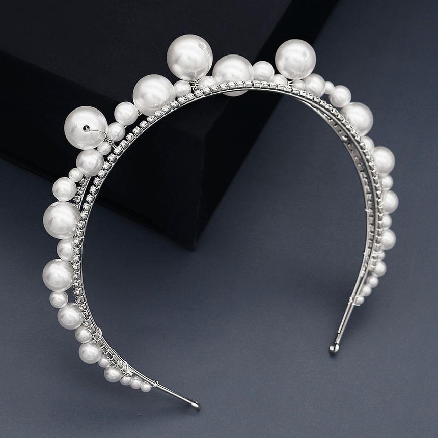 Faux Pearl & Rhinestone Layered Headpiece Product Image