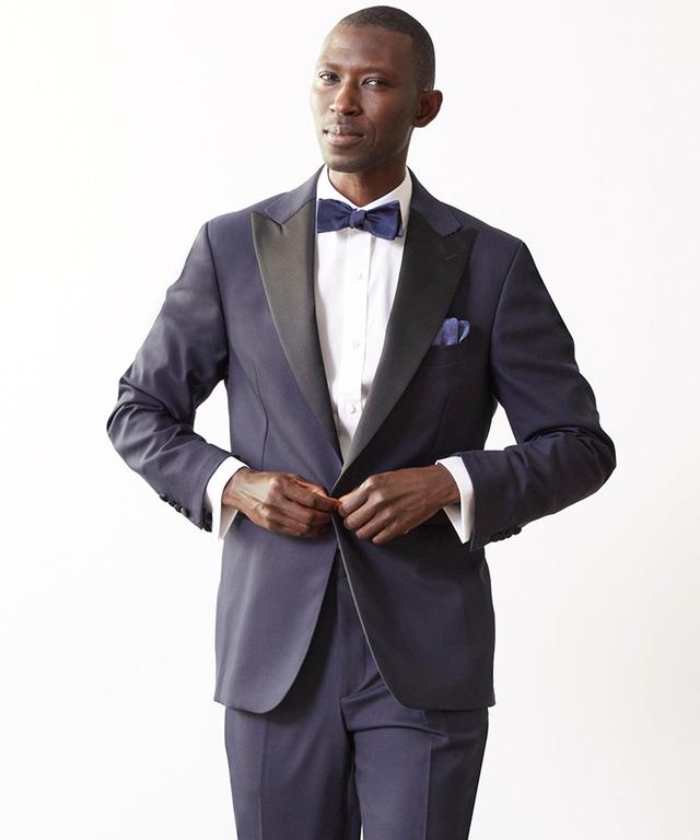 Italian Peak Lapel Tuxedo Jacket in Navy Product Image