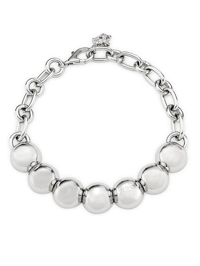 Womens Silvertone Beaded Chain Necklace Product Image