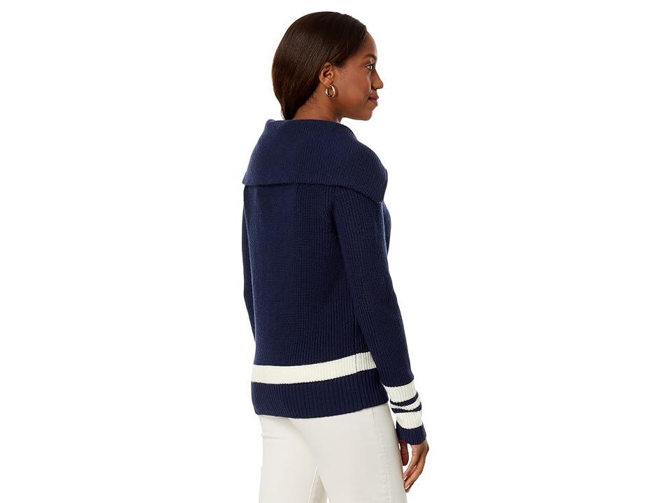 Vineyard Vines Striped 1/2 Zip Sweater (Nautical ) Women's Clothing Product Image