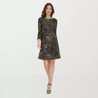 Marc New York Womens 3/4 Sleeve Paisley Shift Dress Product Image