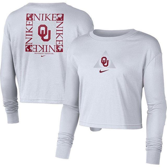 Womens Nike Oklahoma Sooners Seasonal Cropped Long Sleeve T-Shirt Product Image