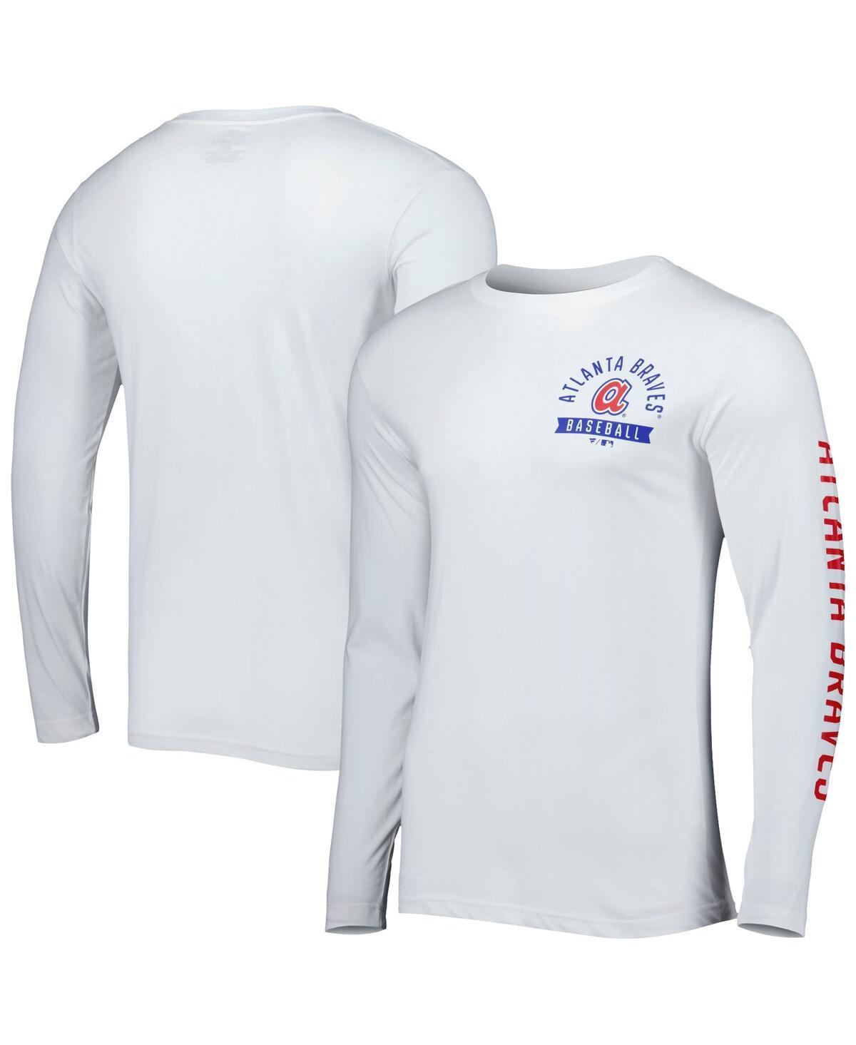 Mens Fanatics White Atlanta Braves Pressbox Long Sleeve T-shirt Product Image