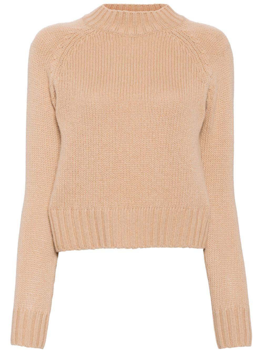 Raglan Sleeve Cashmere Sweater In Saddle Product Image