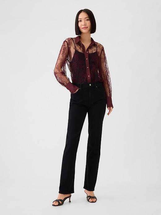 Sheer Lace Classic Shirt Product Image