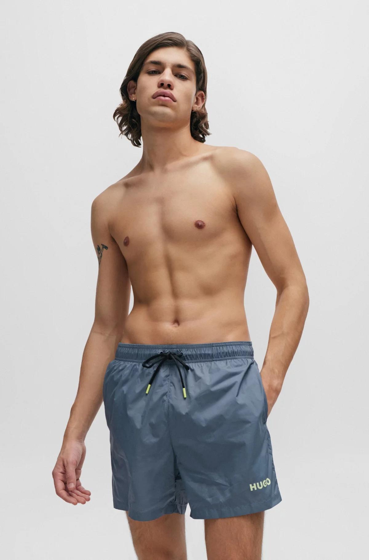 HUGO BOSS Logo-print Swim Shorts In Blue Product Image