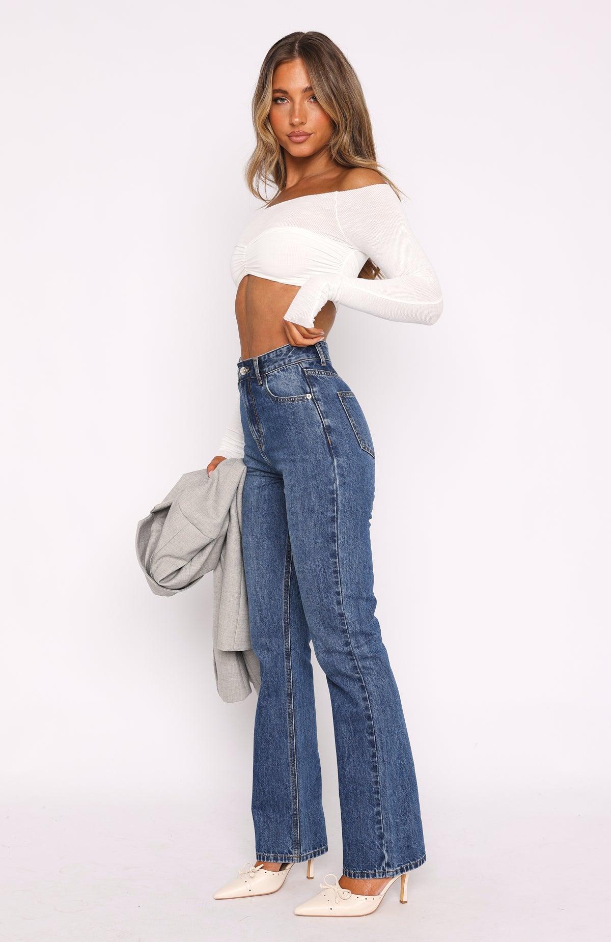 Millie High Rise Bootleg Jeans Dark Blue Product Image