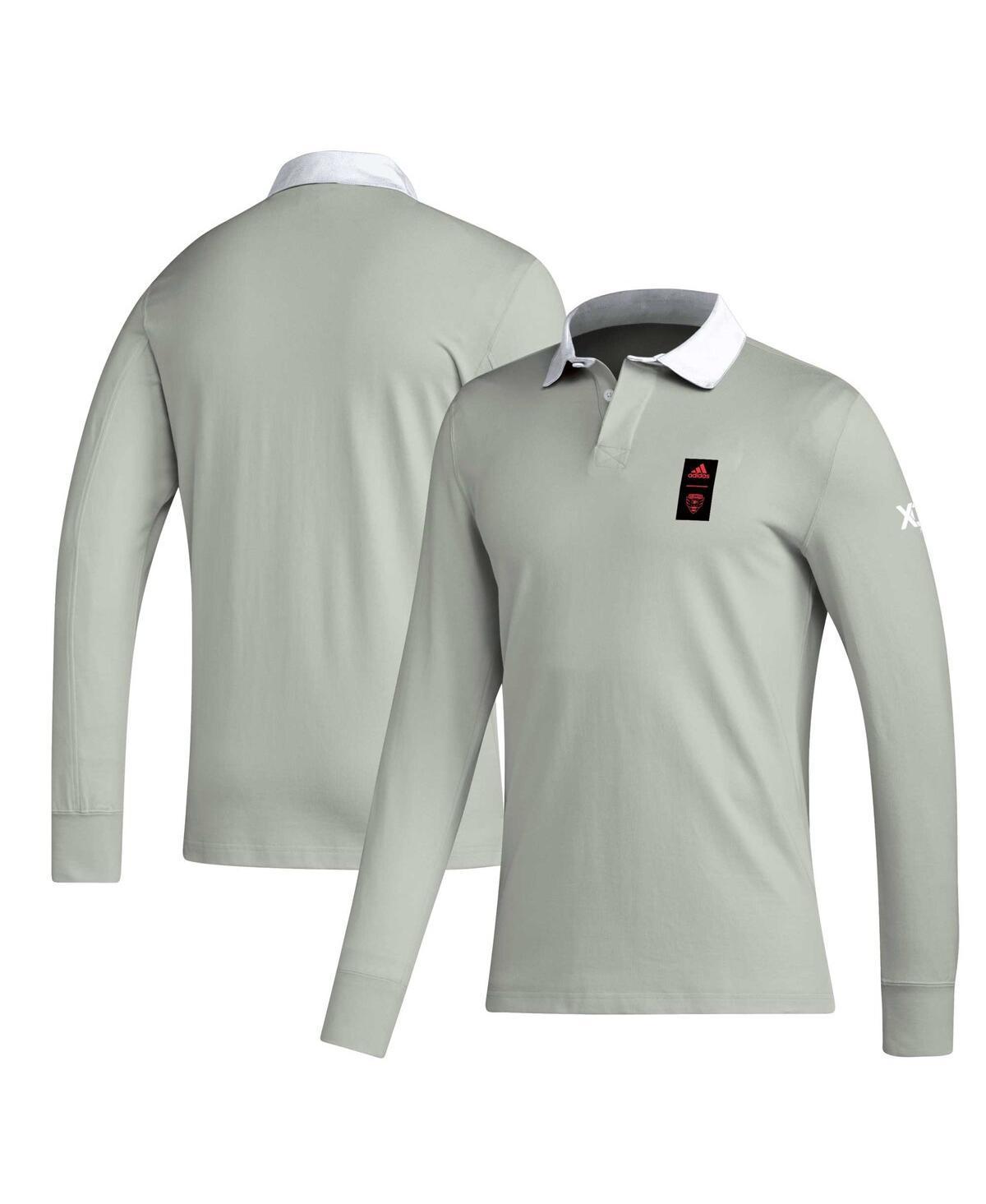 Mens adidas 2023 Player Gray Real Salt Lake Travel Long Sleeve Polo Product Image