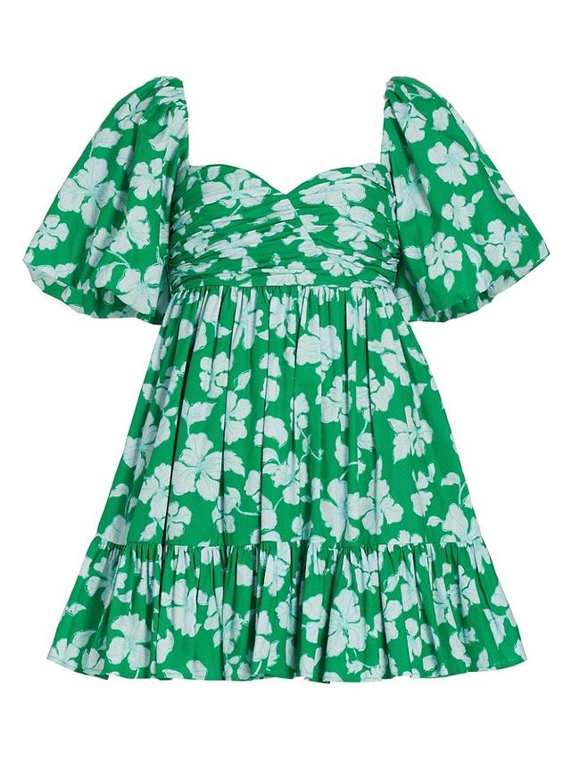 Womens Martine Floral Puff-Sleeve Minidress Product Image