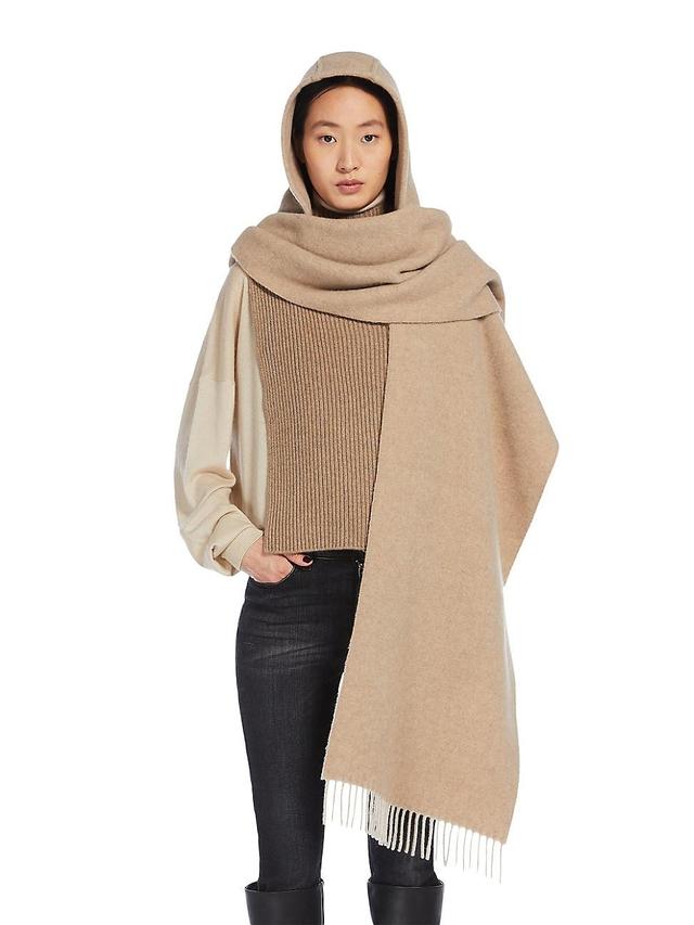 Womens Zena Cashmere-Wool Hooded Scarf Product Image