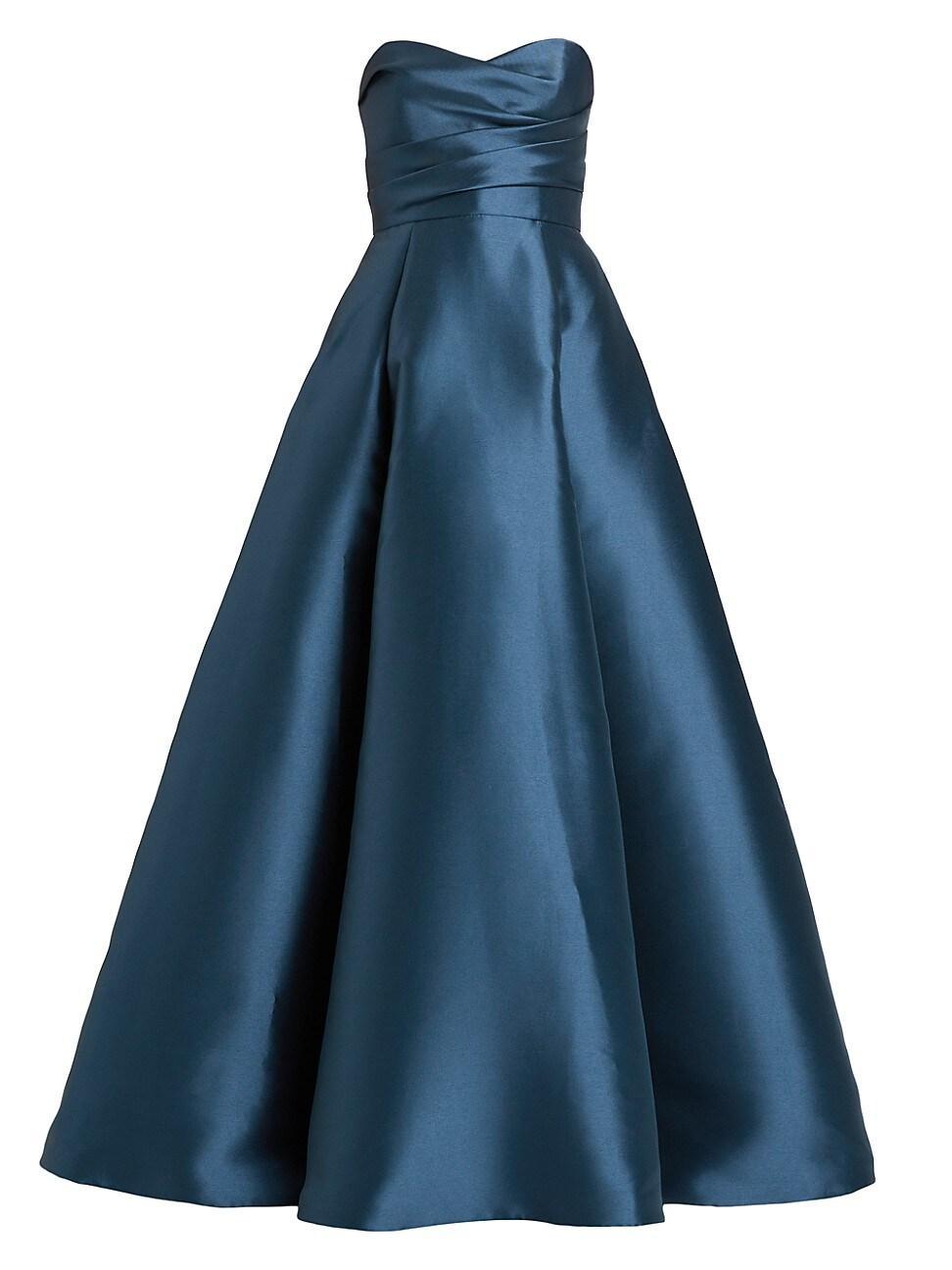 Womens Strapless Mikado Satin Gown Product Image