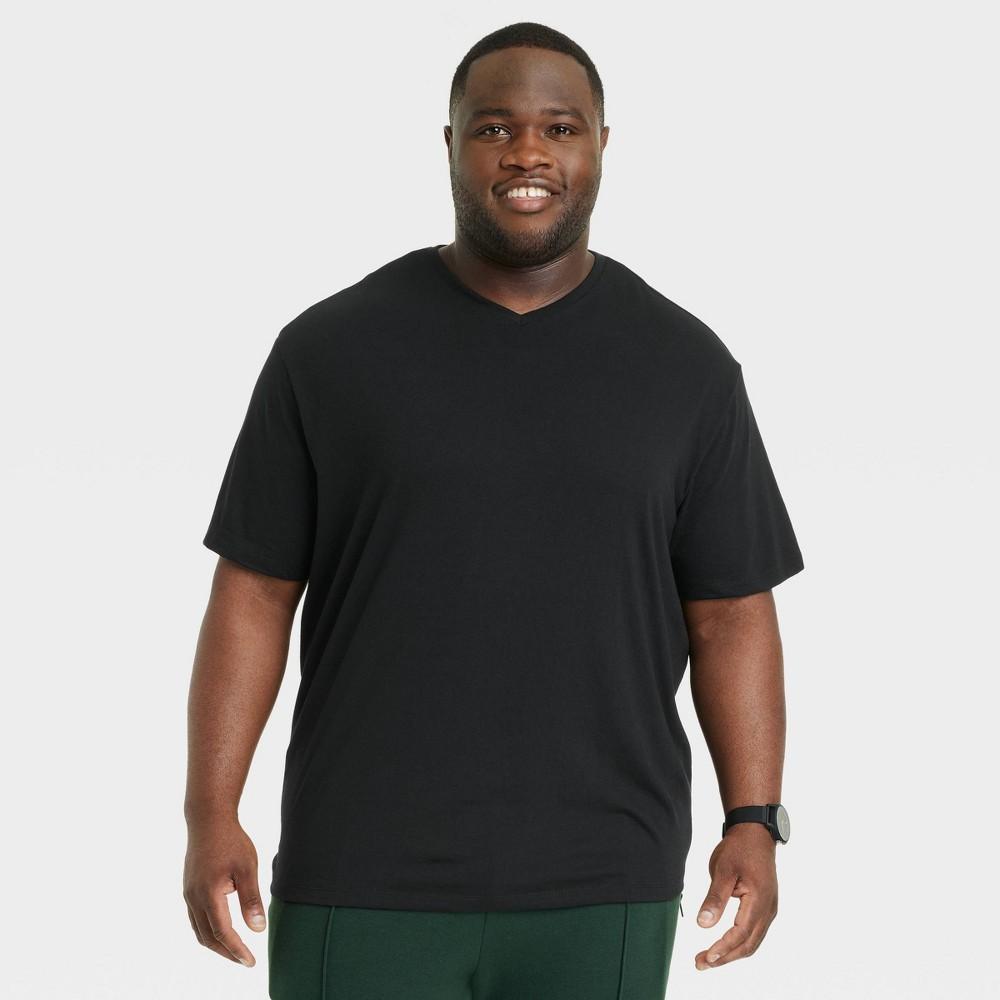 Mens Big & Tall Every Wear Short Sleeve V-Neck T-Shirt - Goodfellow & Co Black 4XL Product Image