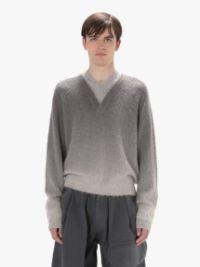 GRADIENT V-NECK SWEATER in grey | JW Anderson US  Product Image