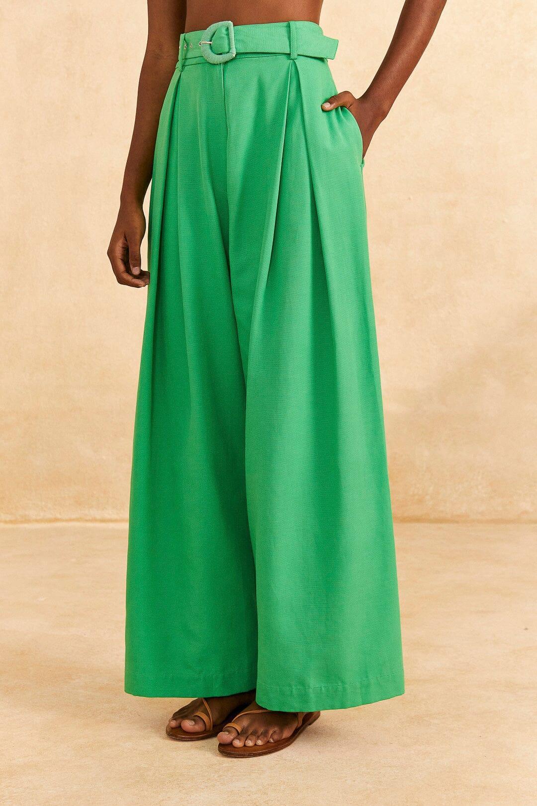 Bright Green Tailored Pants Product Image